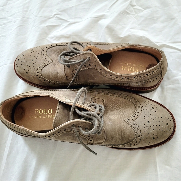 POLO RALPH LAUREN Oxford Lace up 8D Torrington Suede Wingtip Derby Shoes… - Picture 4 of 12